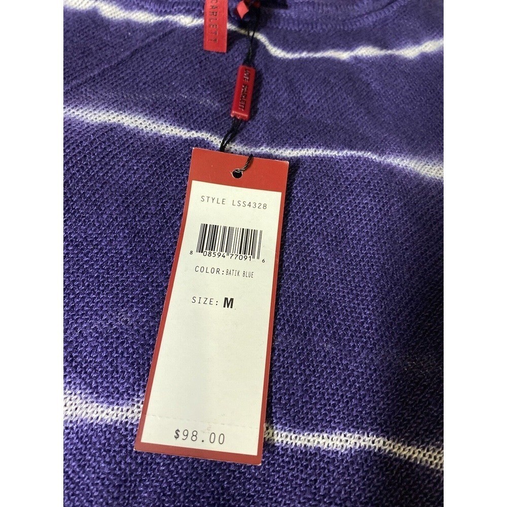 Love Scarlet Sweater Long Sleeve Womens M Medium Asymmetrical Hem Tie Dye Stripe