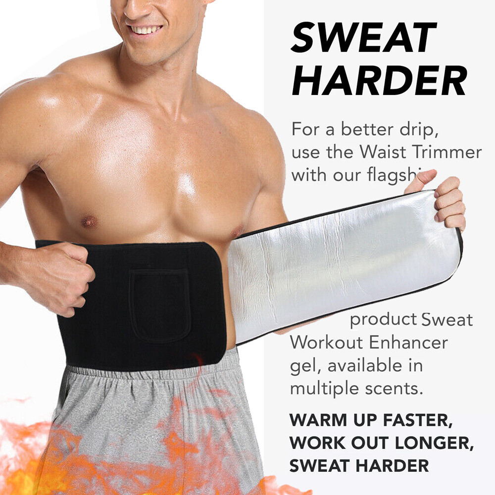 Men Sauna Belly Fat Burner Body Shaper Waist Trainer Sweat Belt for Weight Loss