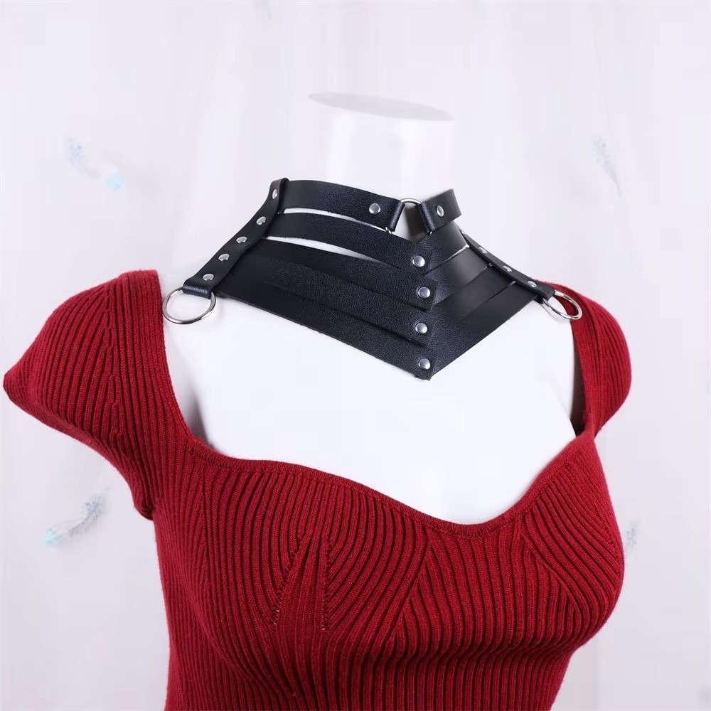 Black Sexy Trendy Rock Gothic Collar Necklaces Jewelry Gothic Leather Belt Rivet