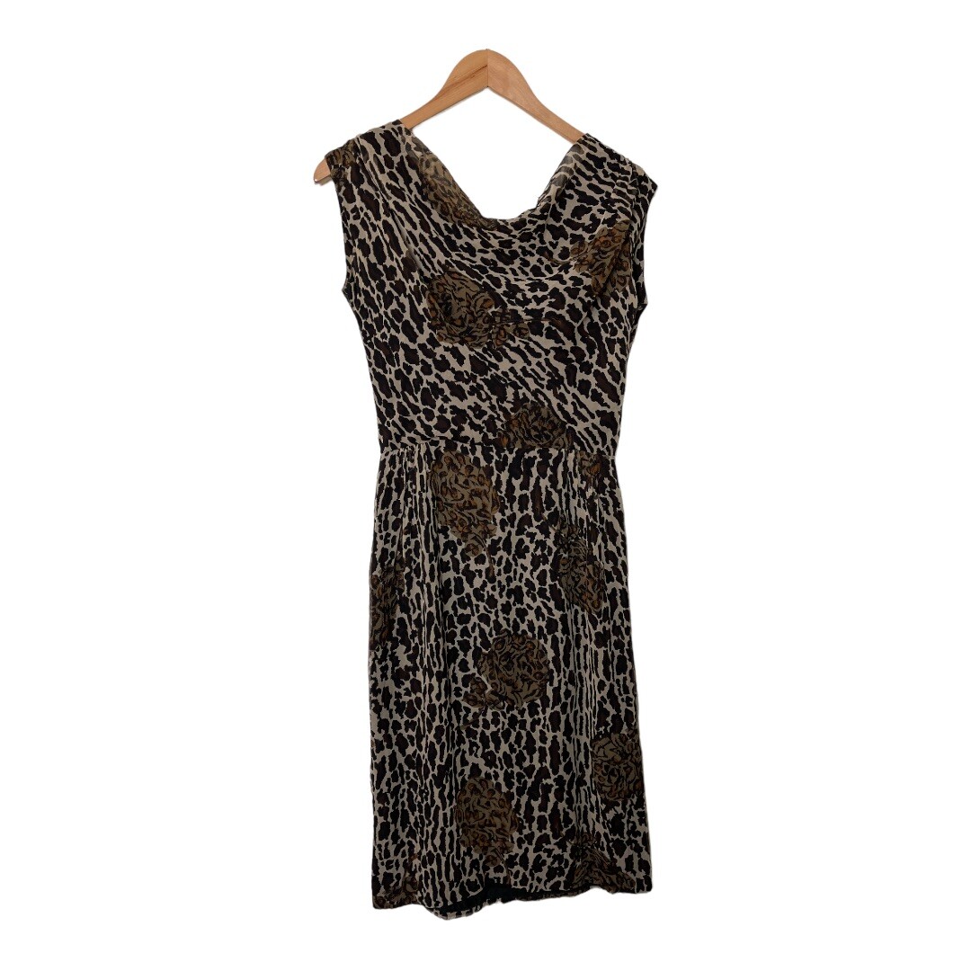 Vintage 50s Marjorie Michael Bullocks Silk Animal Print Dress S