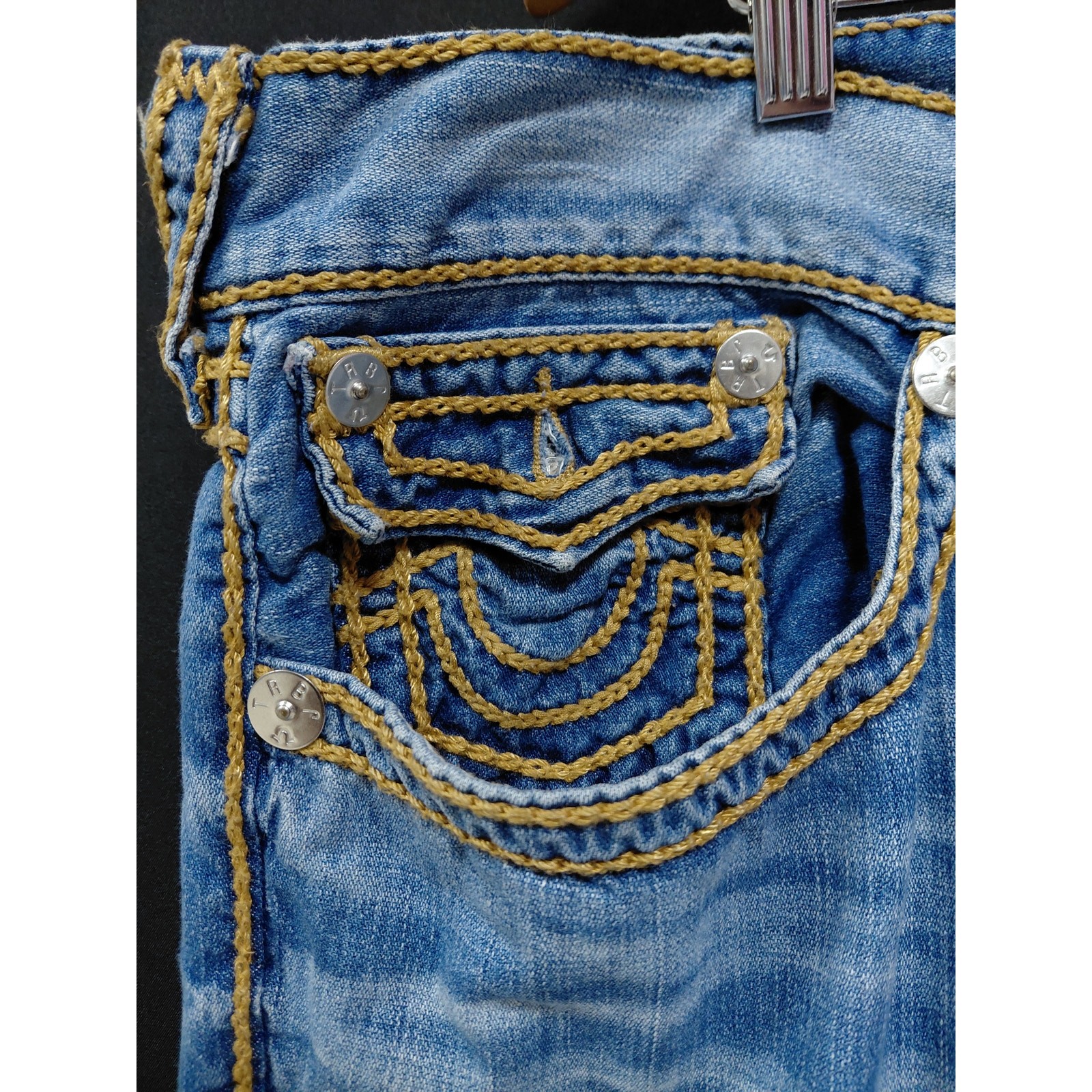 True Religion Blue Jeans Mid (10-12 in) Regular Denim Size 42