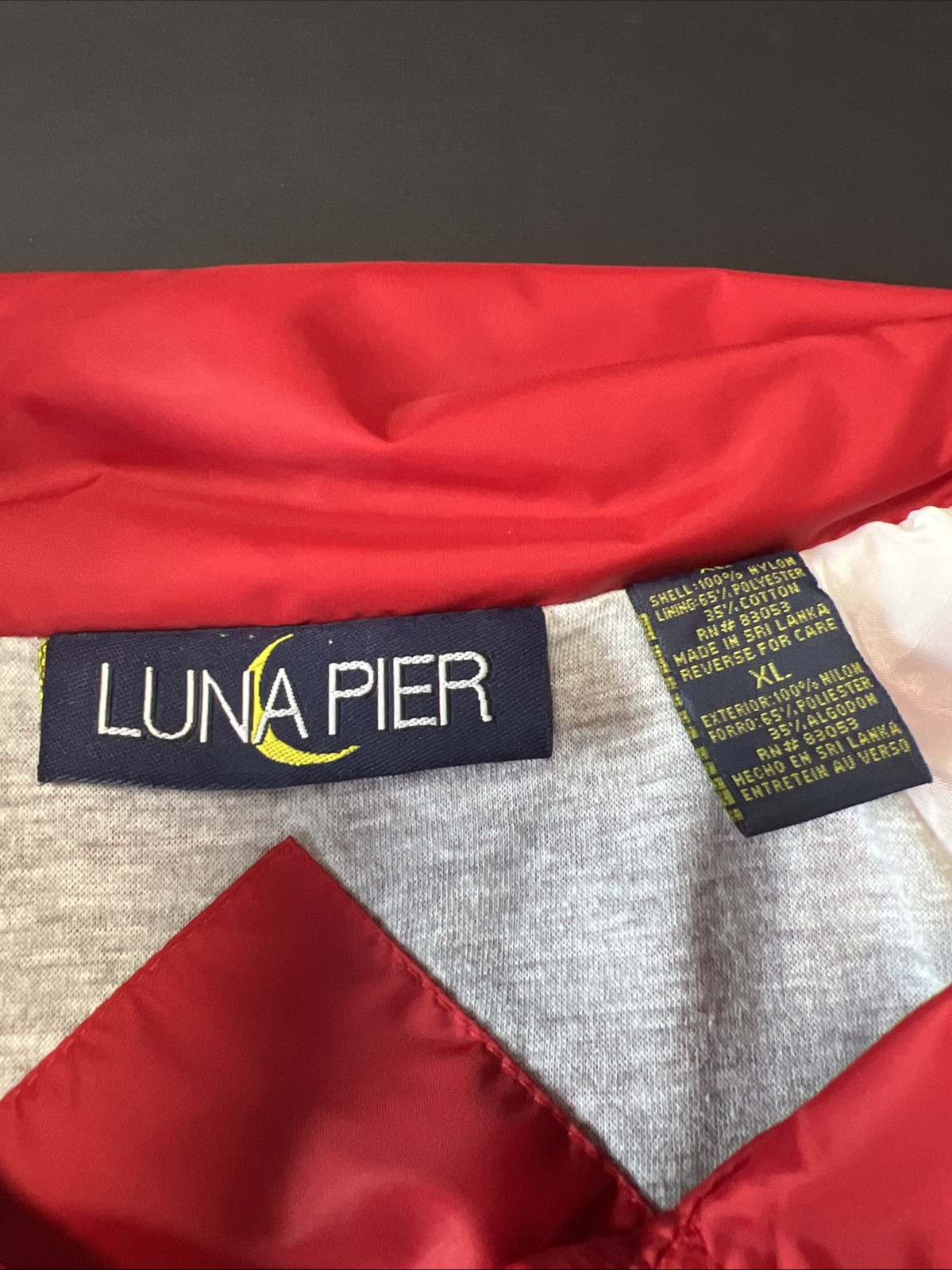 Vintage Luna Pier windbreaker Reserved grand champion buyer jacket with cows red