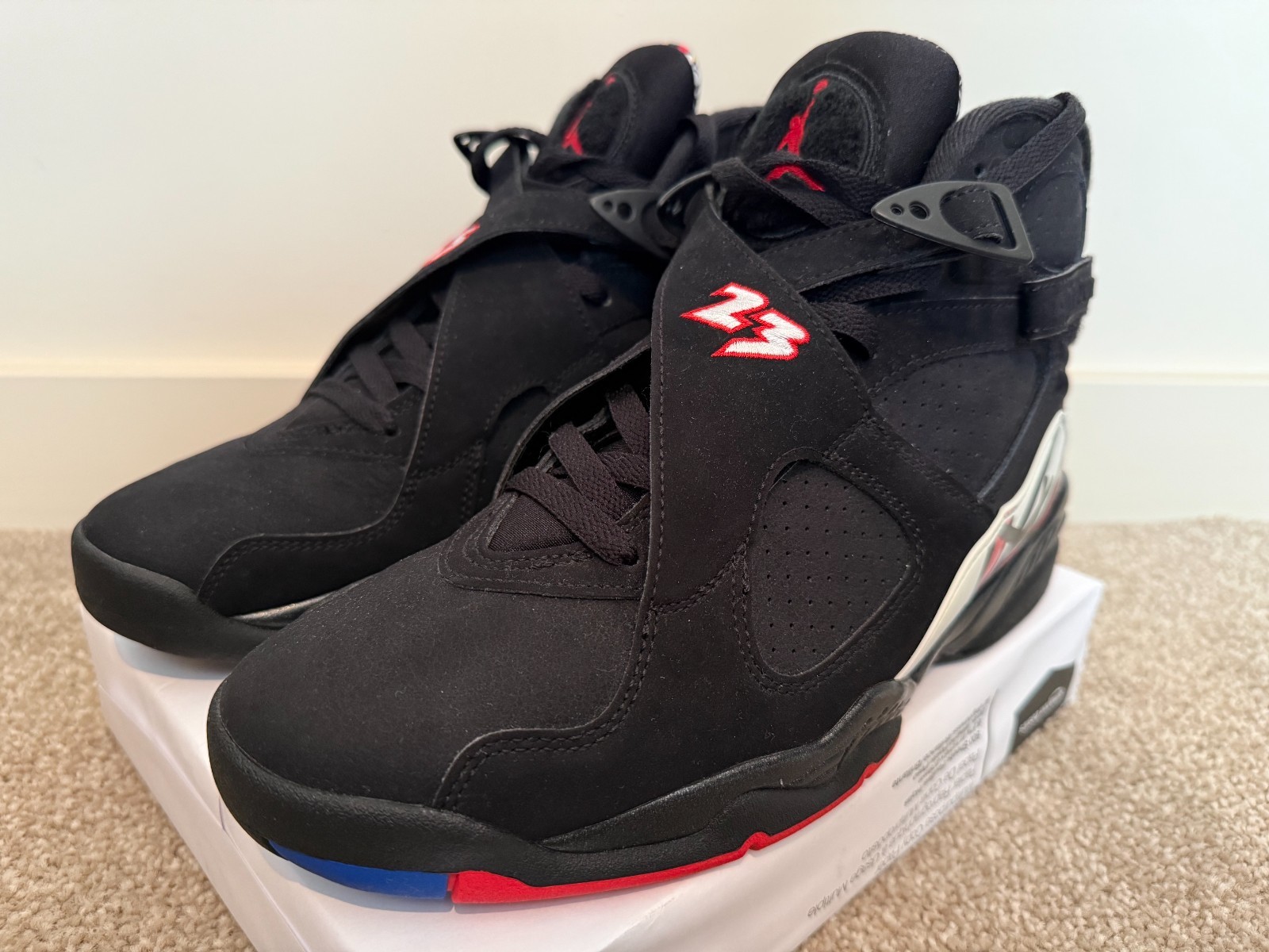Nike Air Jordan 8 Retro Playoffs Black/True Red-White 305381-062 sz 8.5