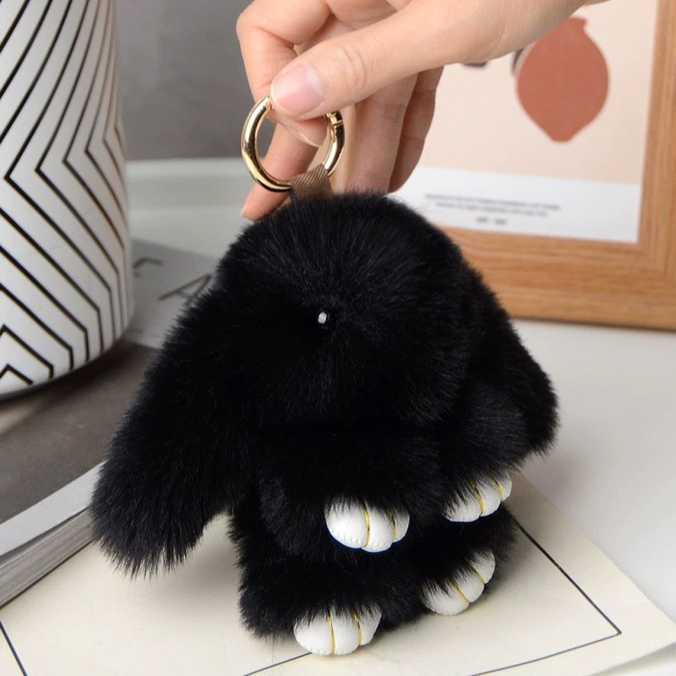 Cute Charm Key Chain Bag pendant Plush Bunny Toy Rabbit Fur Doll Gifts Keychain