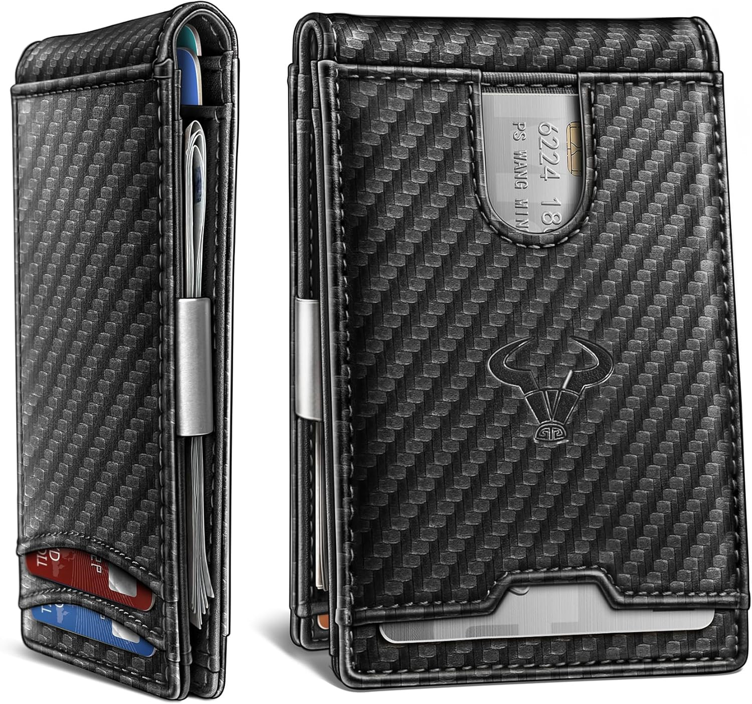 BULLIANT Men Wallet Airtag&Standard Use,Slim Front Pocket Wallet Money Clip for