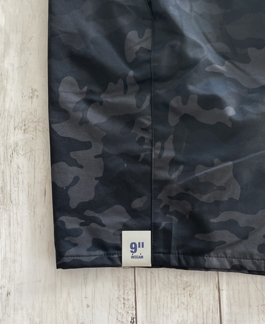 George Men’s Commuter Shorts 9” Stretch Twill Media Pocket Black Camo Size 38