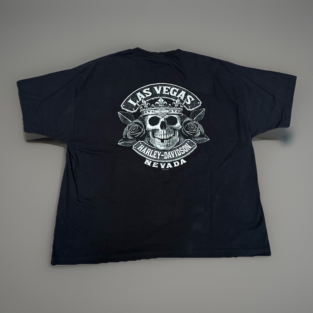 Harley Davidson T-Shirt Size 3XL Las Vegas Biker Skull Roses Raiders