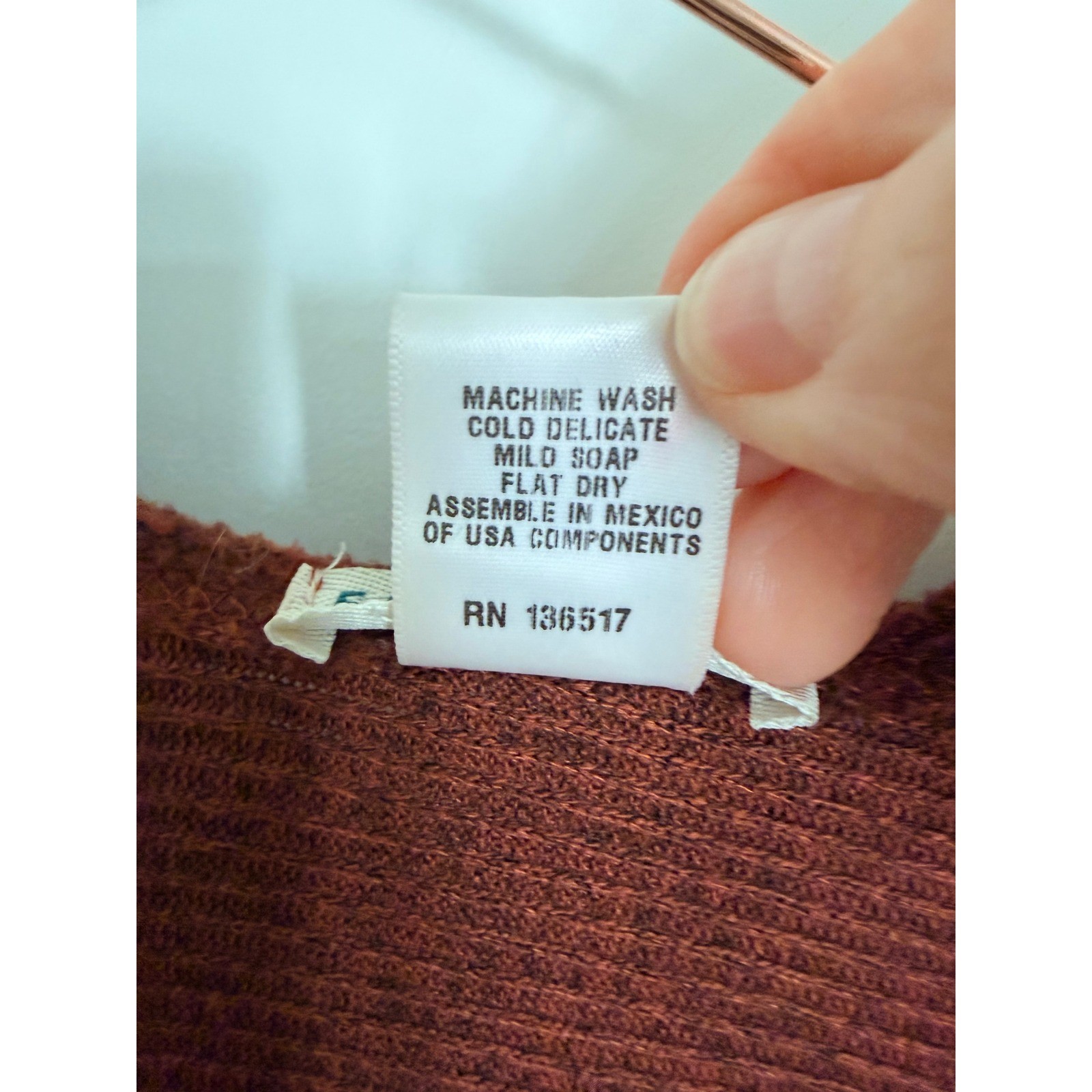 Earthbound Trading Co Poncho Womens OS Rust Orange Open Front Ribbed Knit Wrap