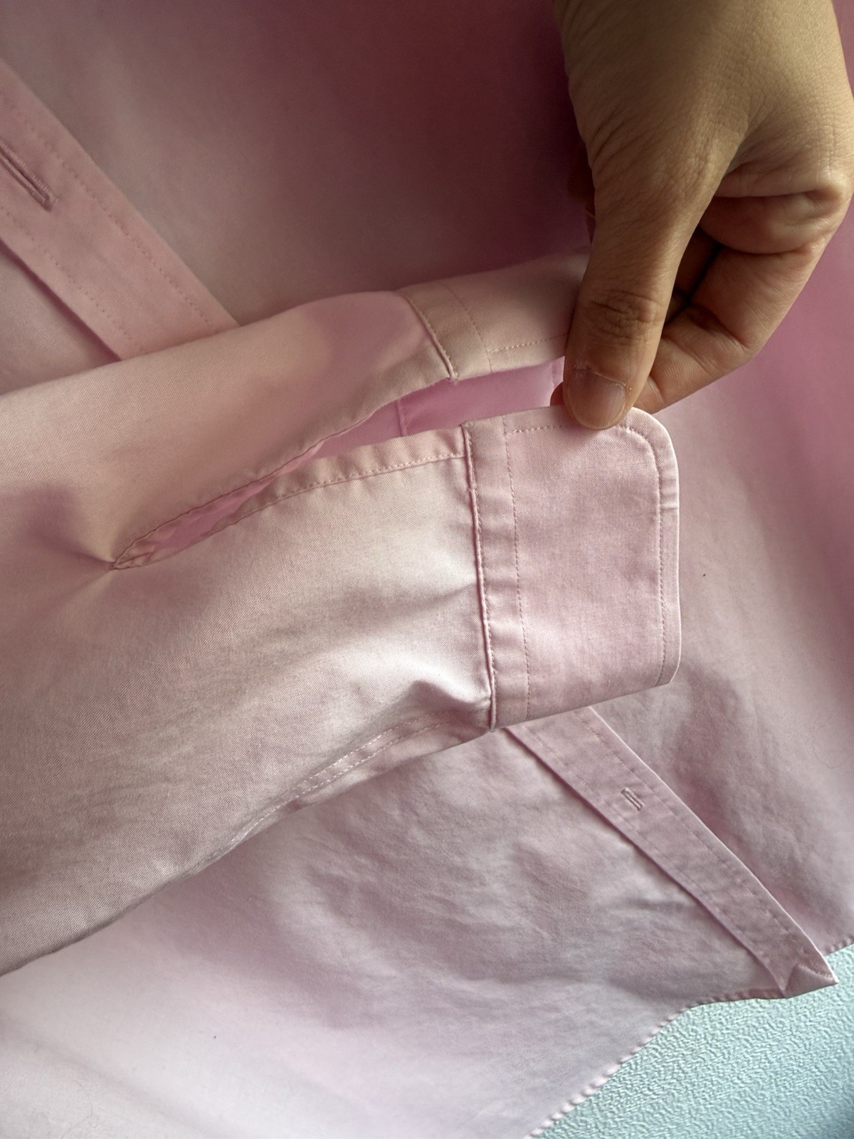 Lauren Ralph Lauren Non-Iron Pink Collared 3/4 Sleeve Cotton Button-Up L