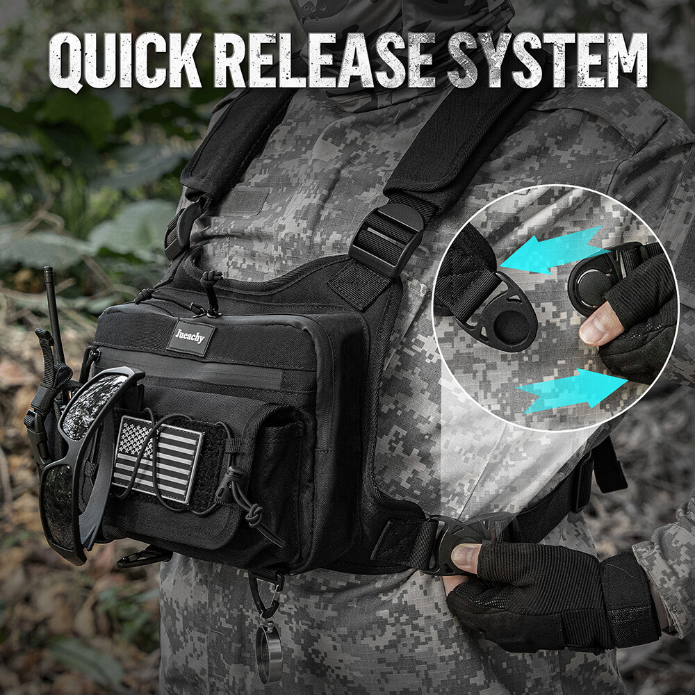 Tactical Combat Chest Rig Bag Front Pouch Outdoor Sport Protective Vest Pack Bag