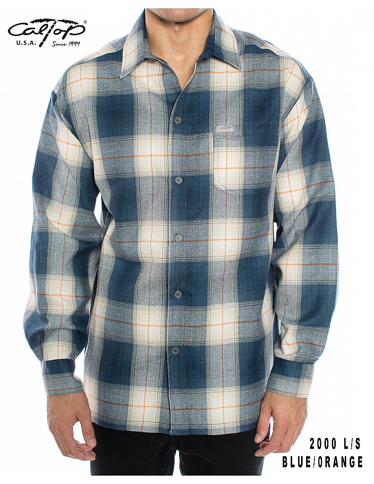 CALTOP OLD SCHOOL FLANNEL VETERANO LONGSLEEVE SHIRT PLAID SM-5X GANGSTER