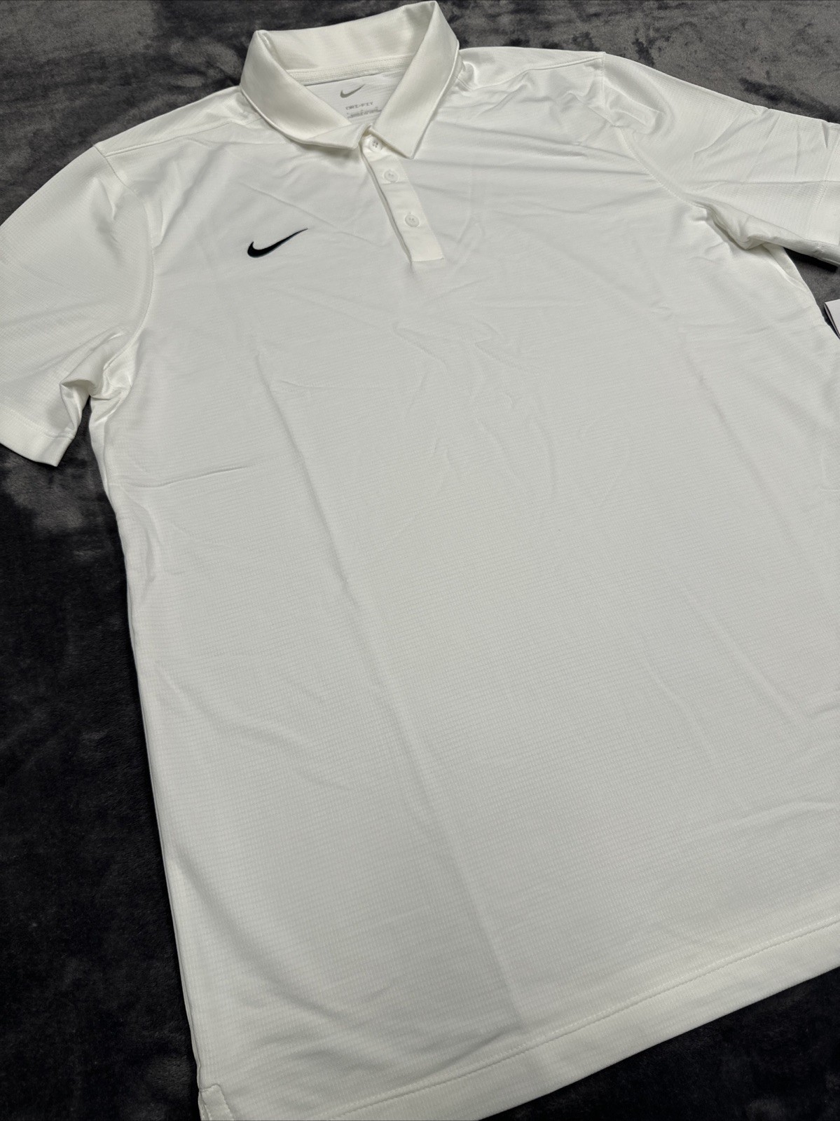 Nike DRI-FIT Polo Shirt Men’s Large / White Embroidered Polo #CI4470-100