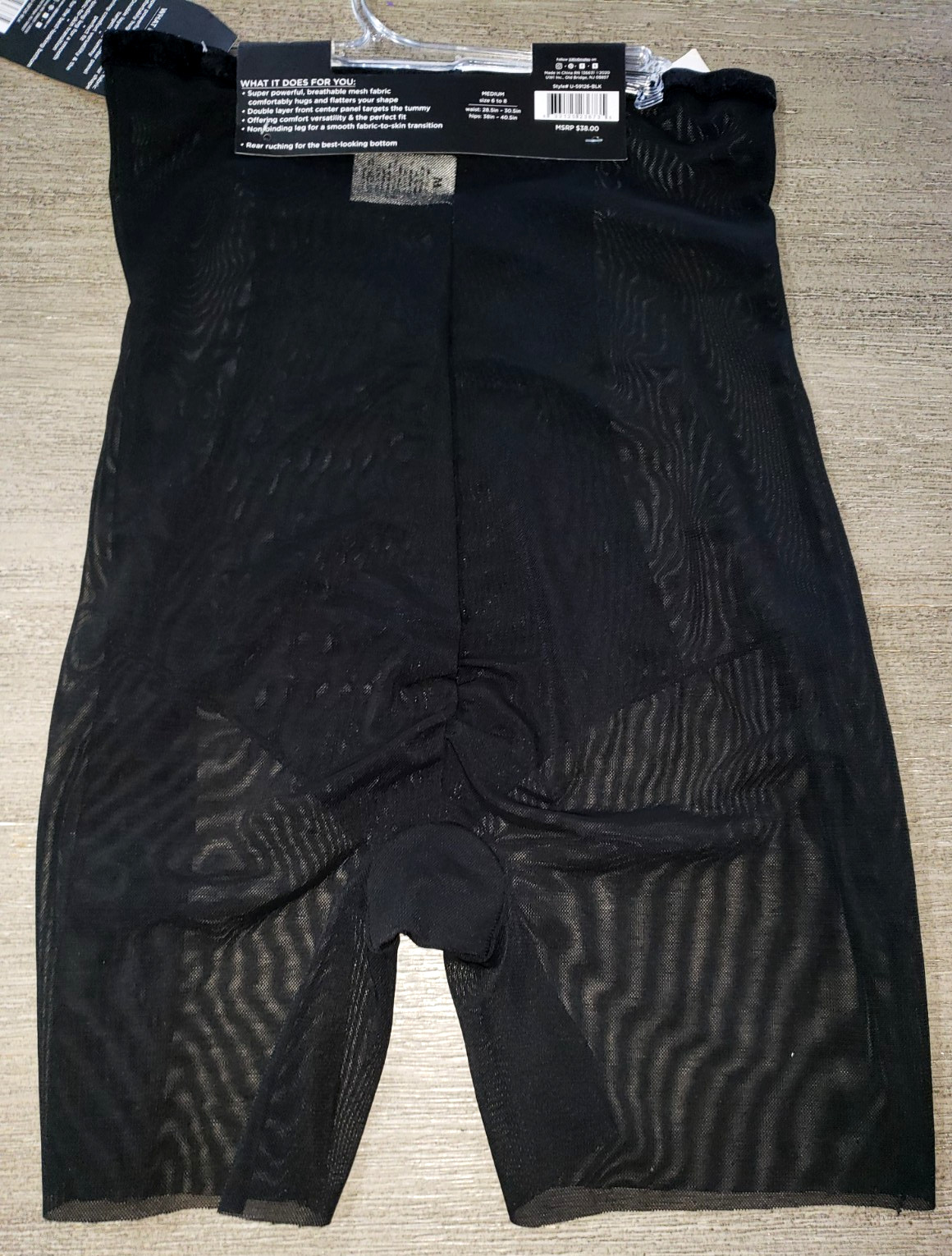 UNDER WHERE? NEW MEDIUM FIRM CONTROL SHAPEWEAR WOMEN NWT 38.00 MSRP BLACK