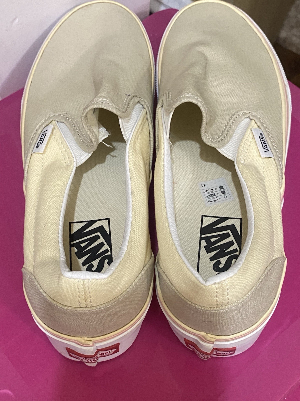 VANS Classic Slip-On Beige Solid Low Top Slip On Sneakers Rubber Outsole