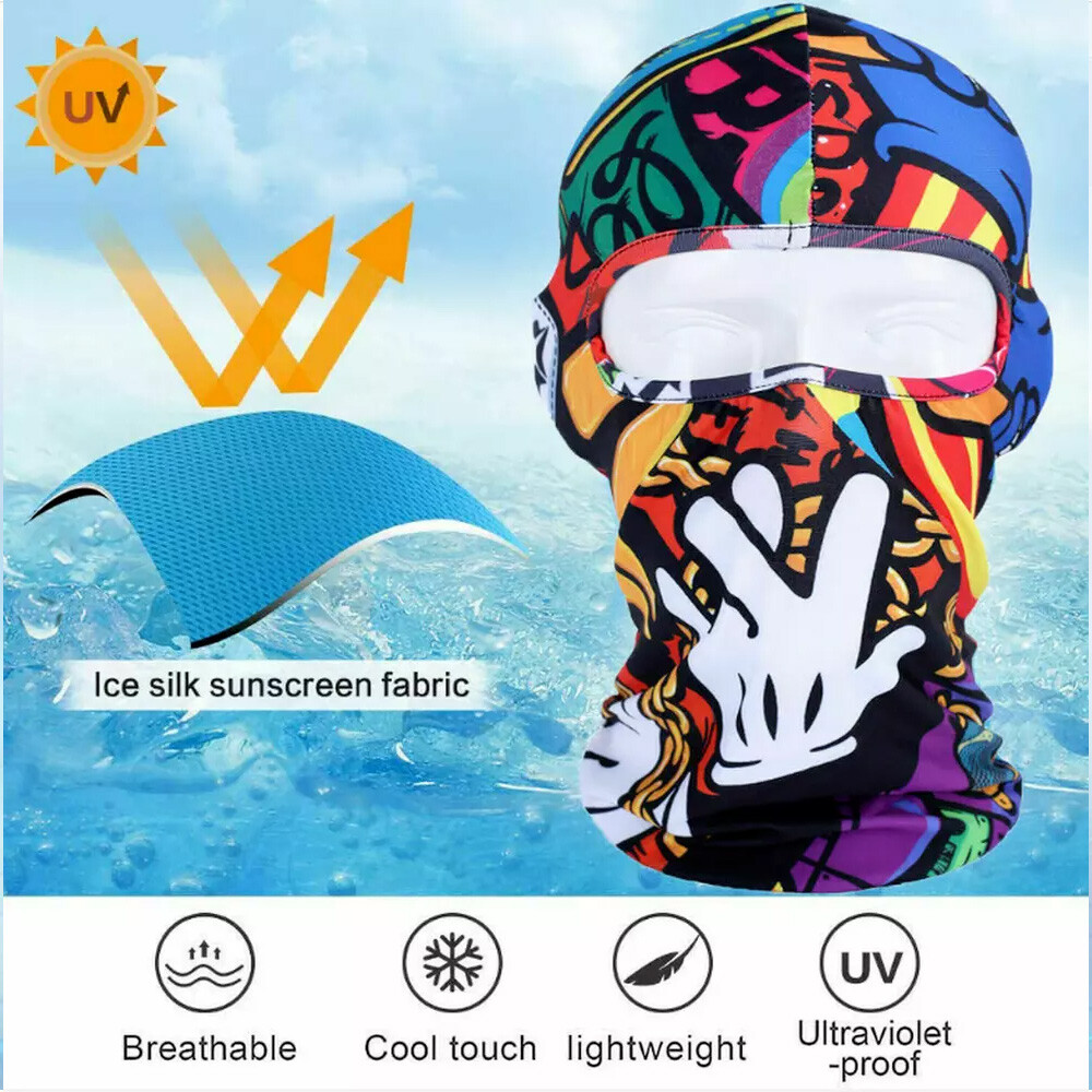 Tactical Outdoor Balaclava Full Face Mask Sun UV Protection Hood for Men Women