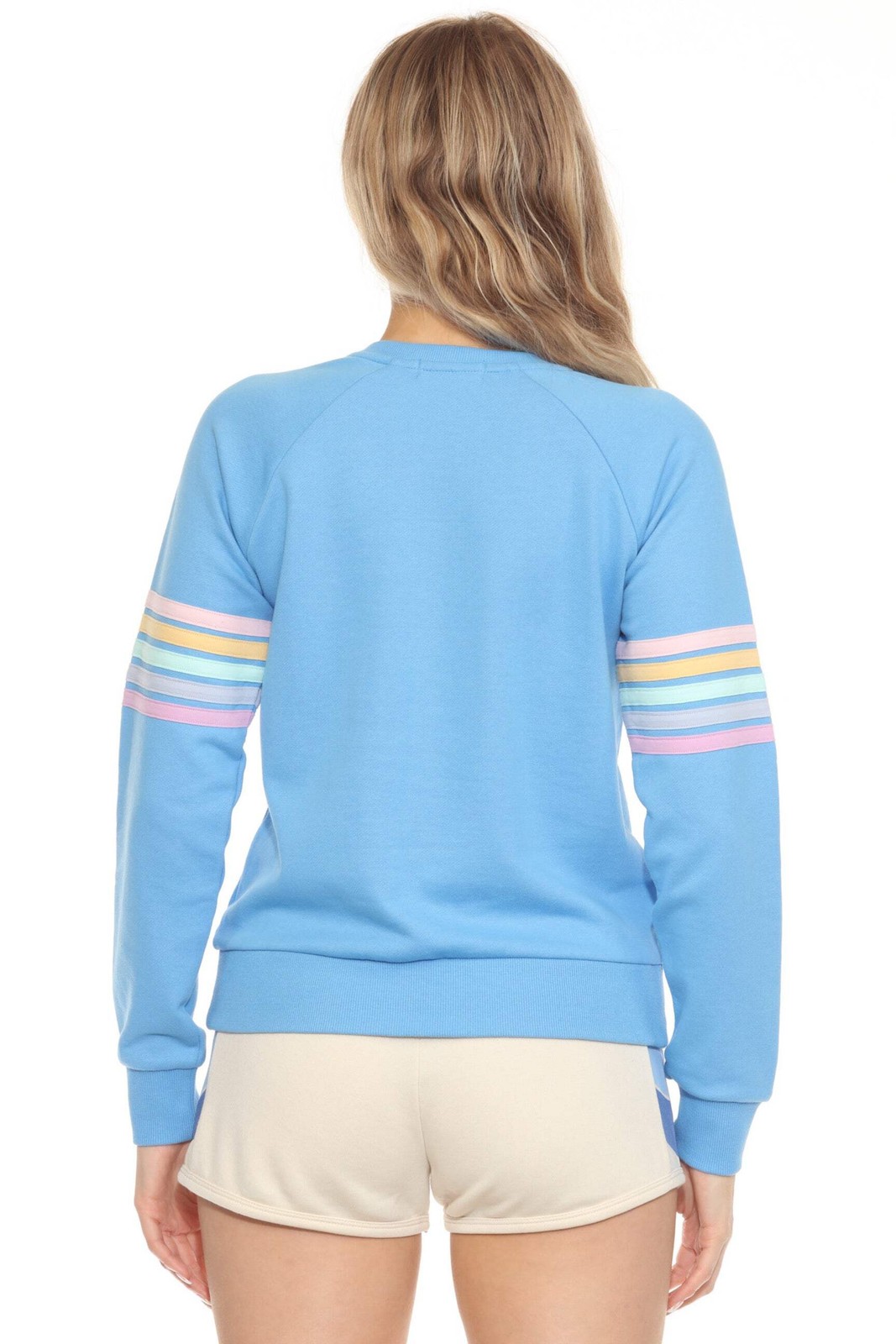 PJ Salvage Tranquil Blue Rainbow Room Long Sleeve Lounge Top RKRRLS*