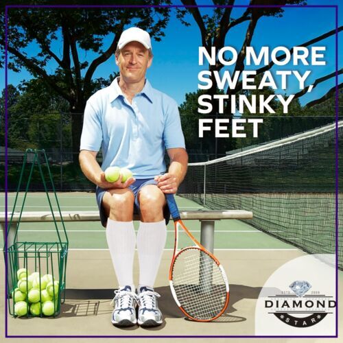 6-12-18 Pairs Men’s White Tube Socks Over The Calf Sport Cotton Socks Big &Tall
