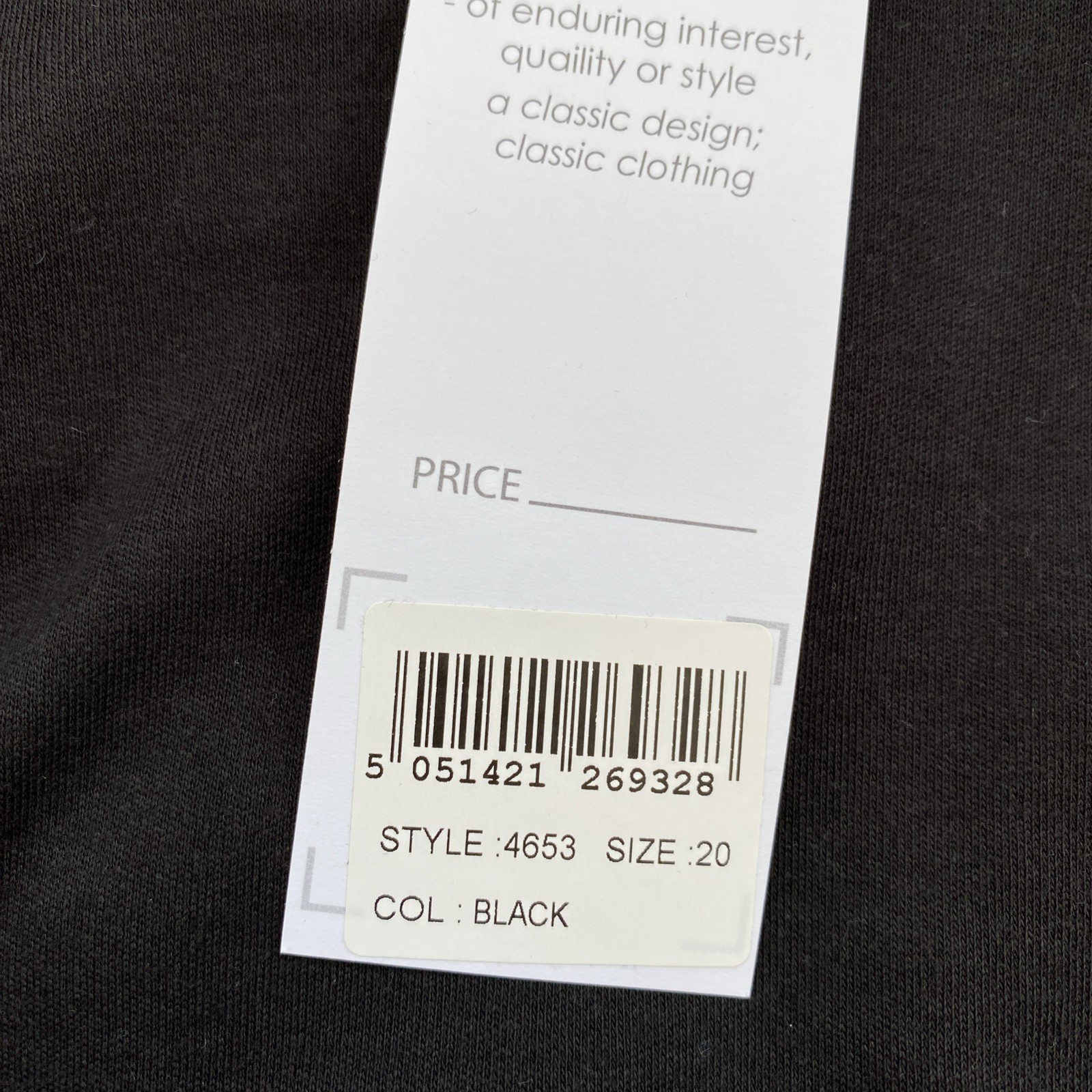 Emreco Ladies Size 20 Black T Shirt machine washable BNWT