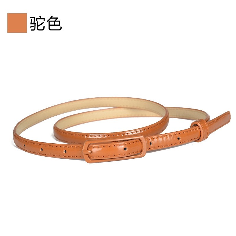 Thin Belt Ladies Decoration Leather Candy Color Belt Dazzling Color Patent