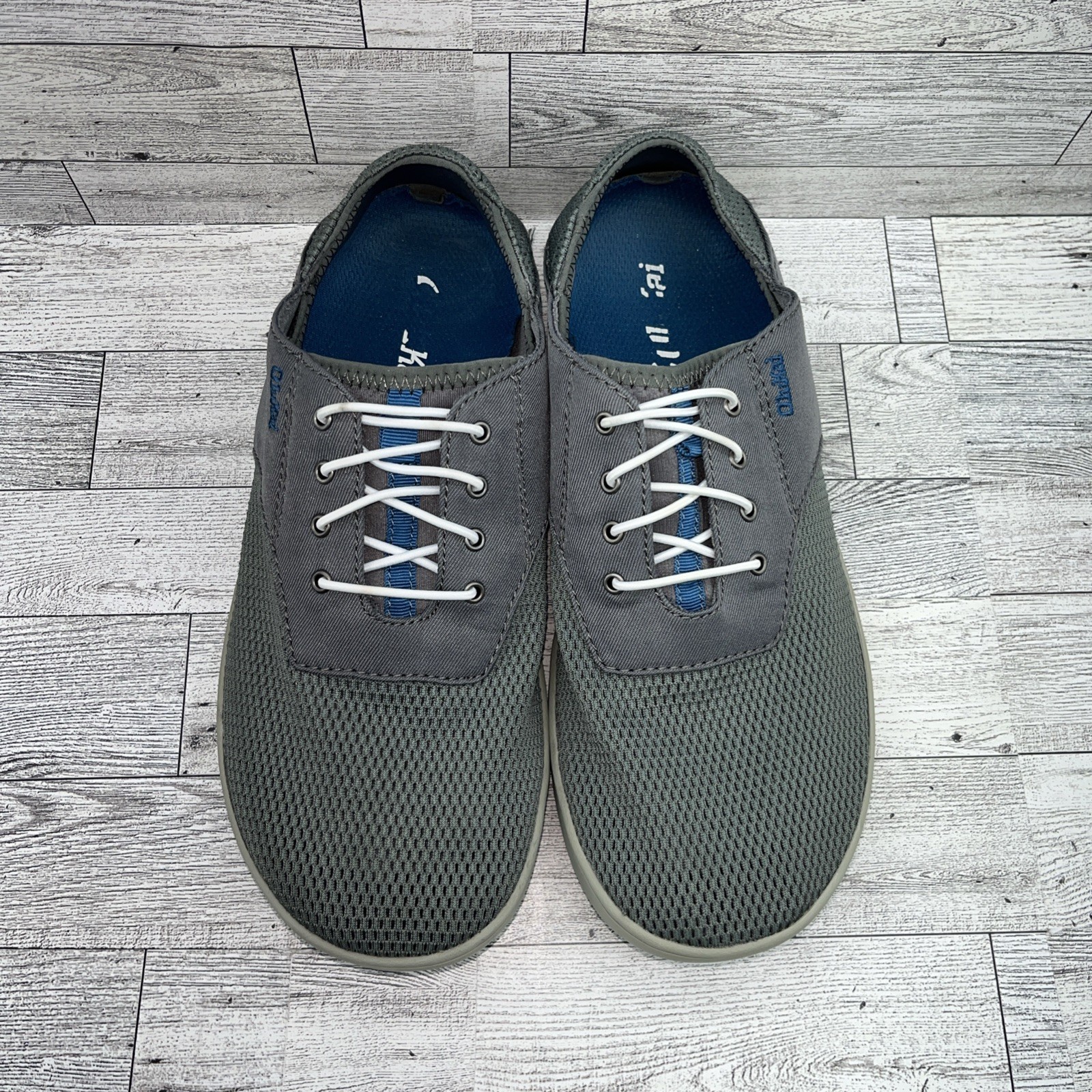Olukai Nohea Moku Gray Sneaker Shoes Men Size 8