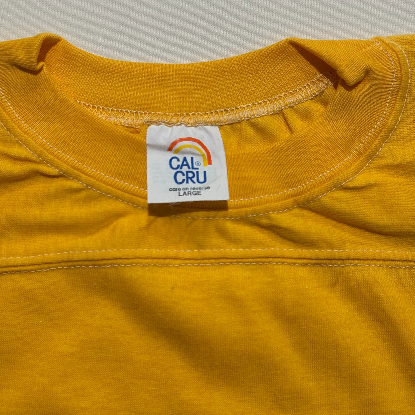 Vintage Cal Cru Adult L Yellow Lot (6) Football Jersey 50/50 T-shirts Blanks NOS