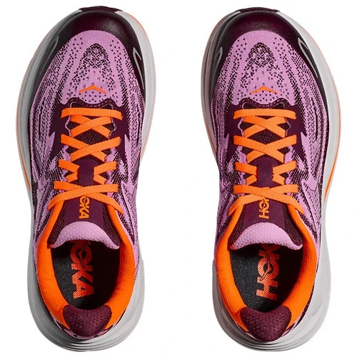 HOKA Clifton 10 Purple Orange 1168860-FLWR GS Size 4Y-7Y Kids Women New