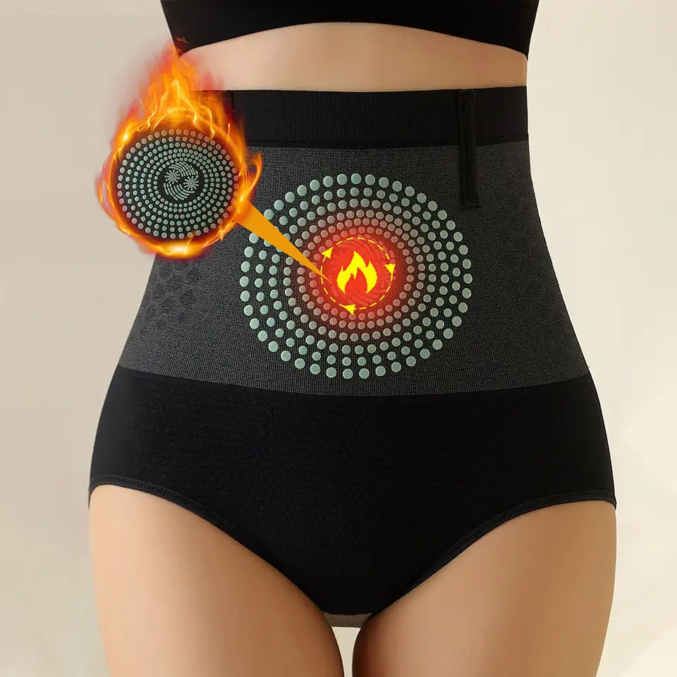 Women High Waist Abdomen Control Panties Magnetic Therapy Body Shaping Underwear