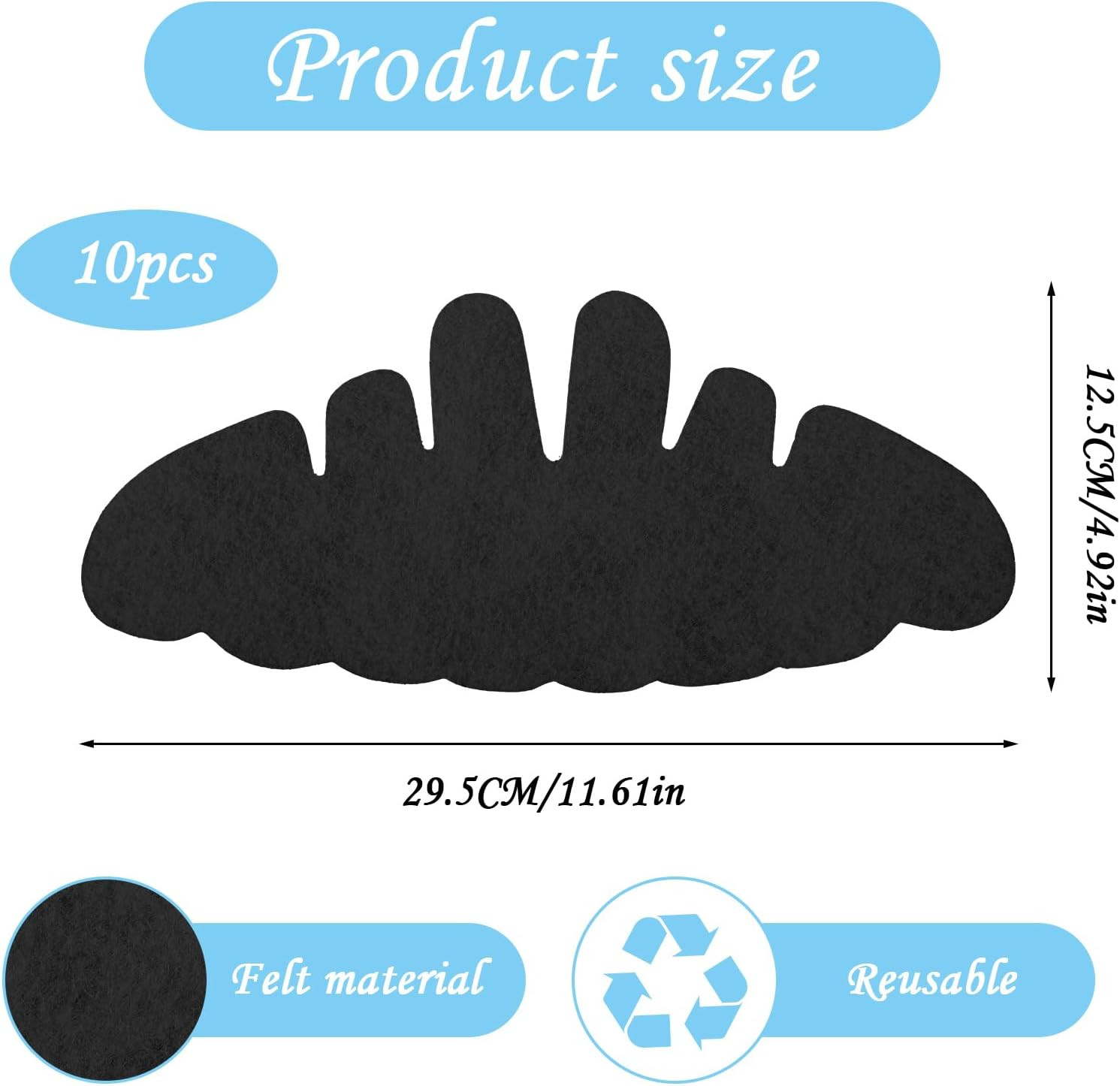 10Pcs Baseball Caps Inserts, Washable Hat Felt Shapers Hat Sweat Liner Cap Inser
