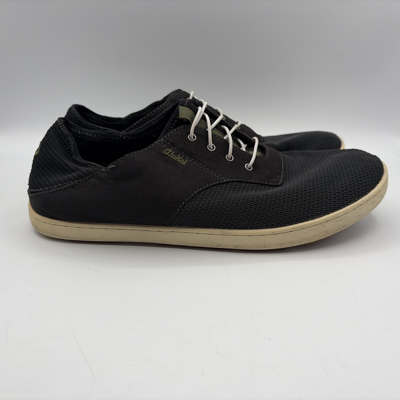 Olukai Men’s Nohea Moku Boat Shoes Slip On Sneakers Black Size 11 US