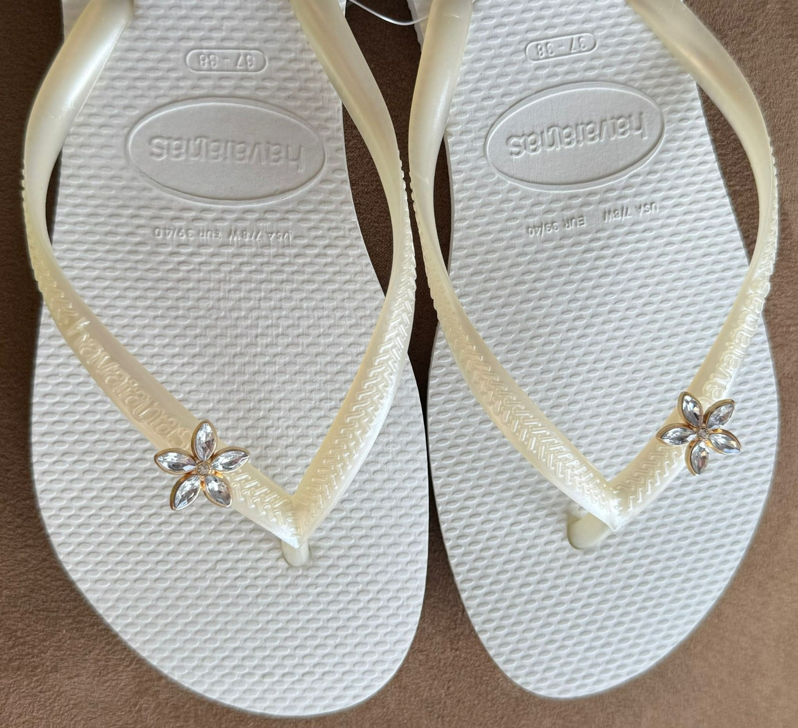 Original Havaianas Flip Flops Women Slim with Flowers and Personalized Charm