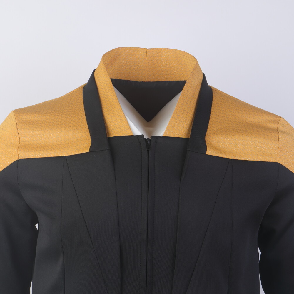 For Picard 3 Red Geordi Gold Blue Dress Uniform Starfleet Jacket Shirts Costume