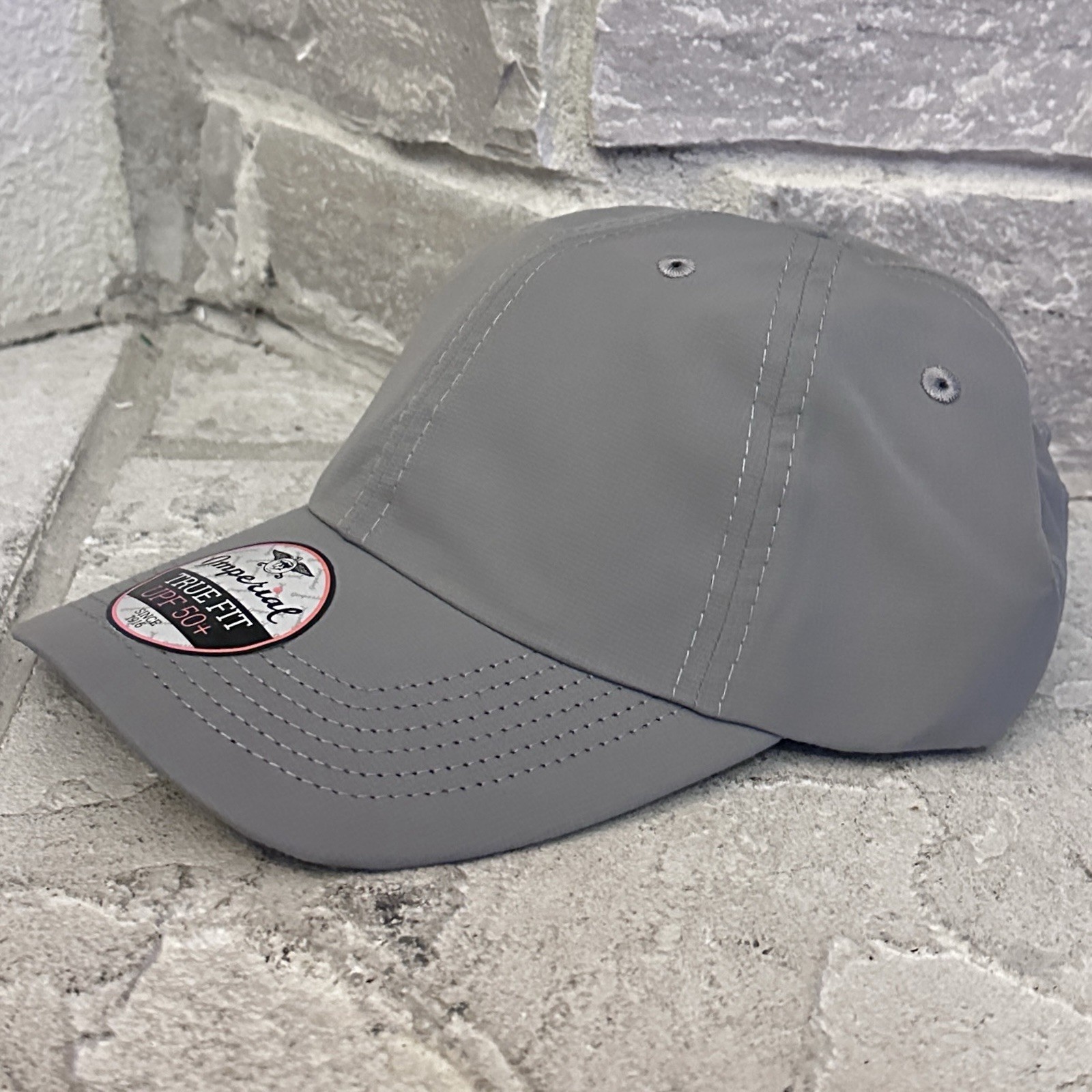 New Imperial True Fit UPF 50+ Gray Microfiber Strapback Blank Hat Golf Cap OSFM