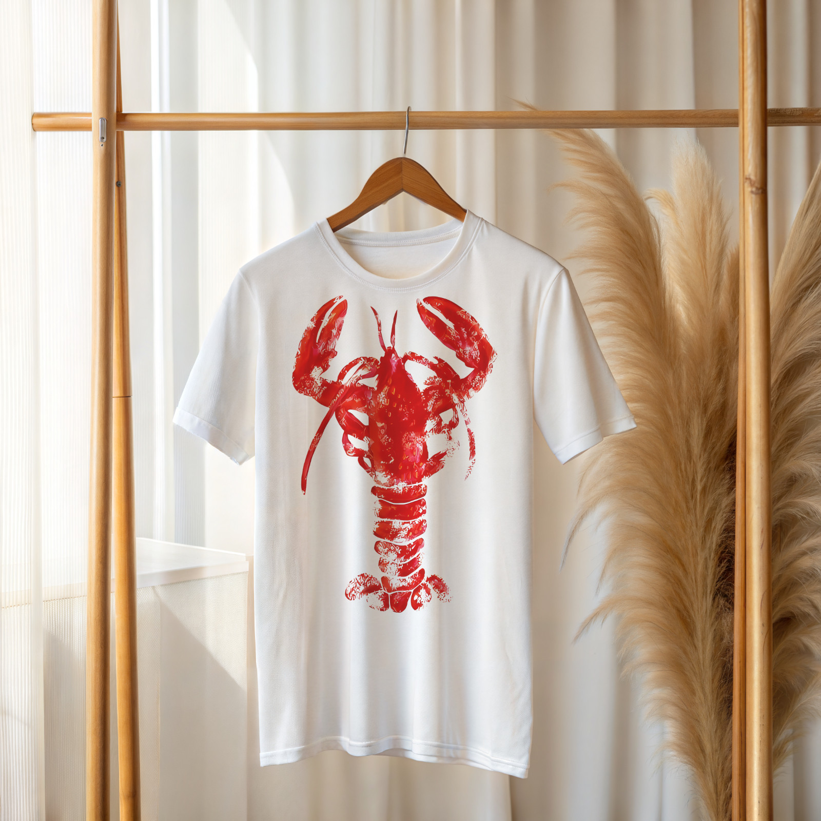 Red Lobster Graphic T-Shirt Coastal Nautical Beachwear Summer Ocean Seafood A82