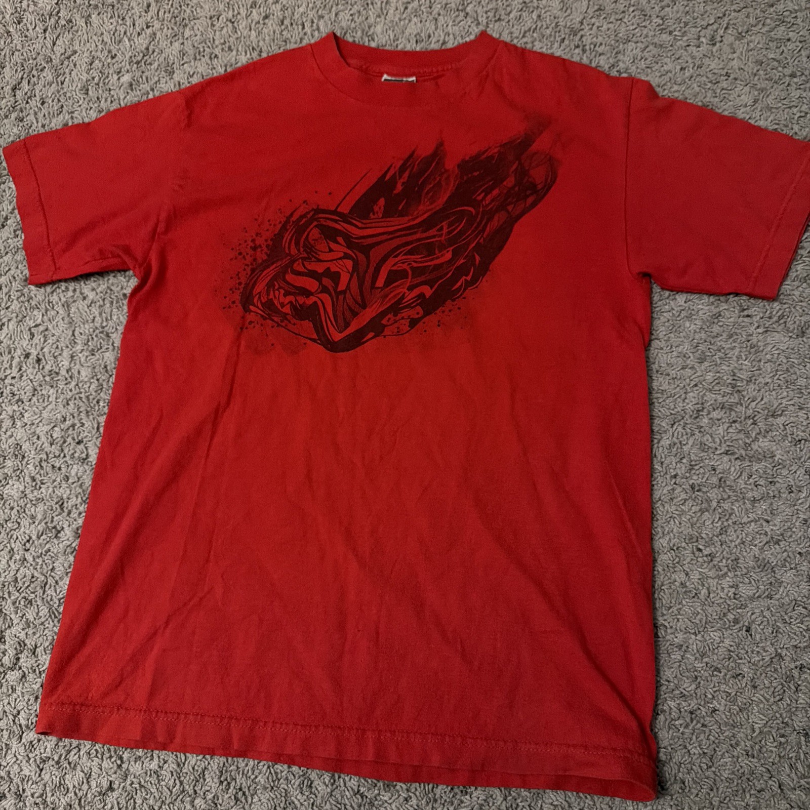 Vintage Fox Racing Motocross MX Y2K Graphic Men’s Red Faded Tee Size M