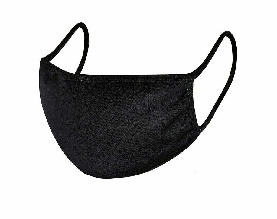 2X Black Unisex Face Mask Reusable Washable Cover Masks Fashion Cloth Men Women