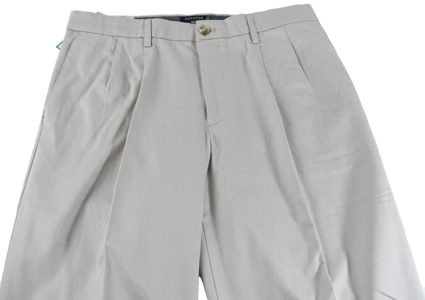 Dockers Men Signature Khaki Pants New 34X29 34X34 36X34 Cream Pleated ClassicFit