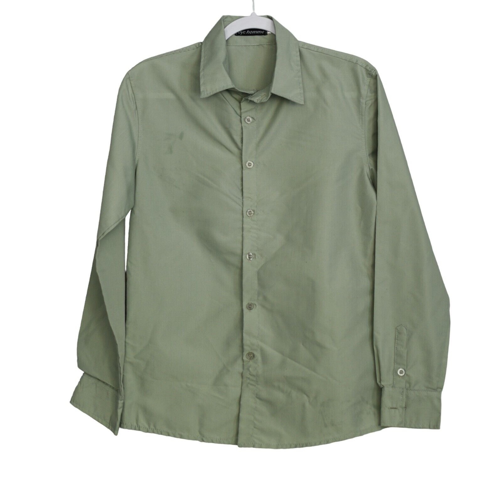 BYC Homme Size S Mens Green Long Sleeve Button-Up Shirt