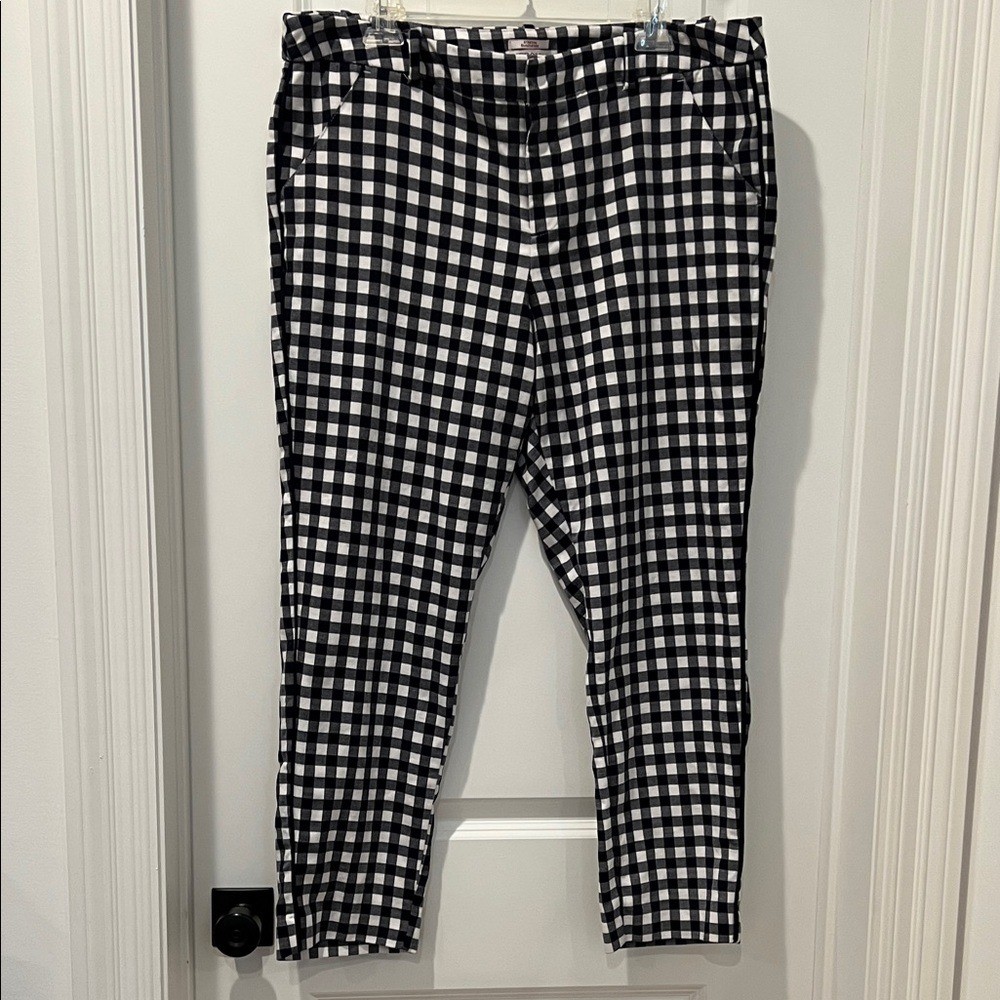Womens Black and White Merona Checkered Pants
