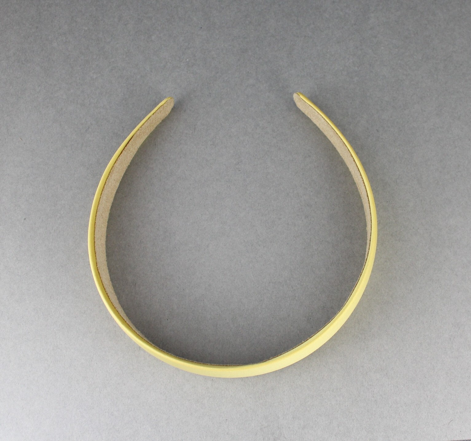 Yellow classic style basic satin fabric covered headband hair band 1 1/8″ wide