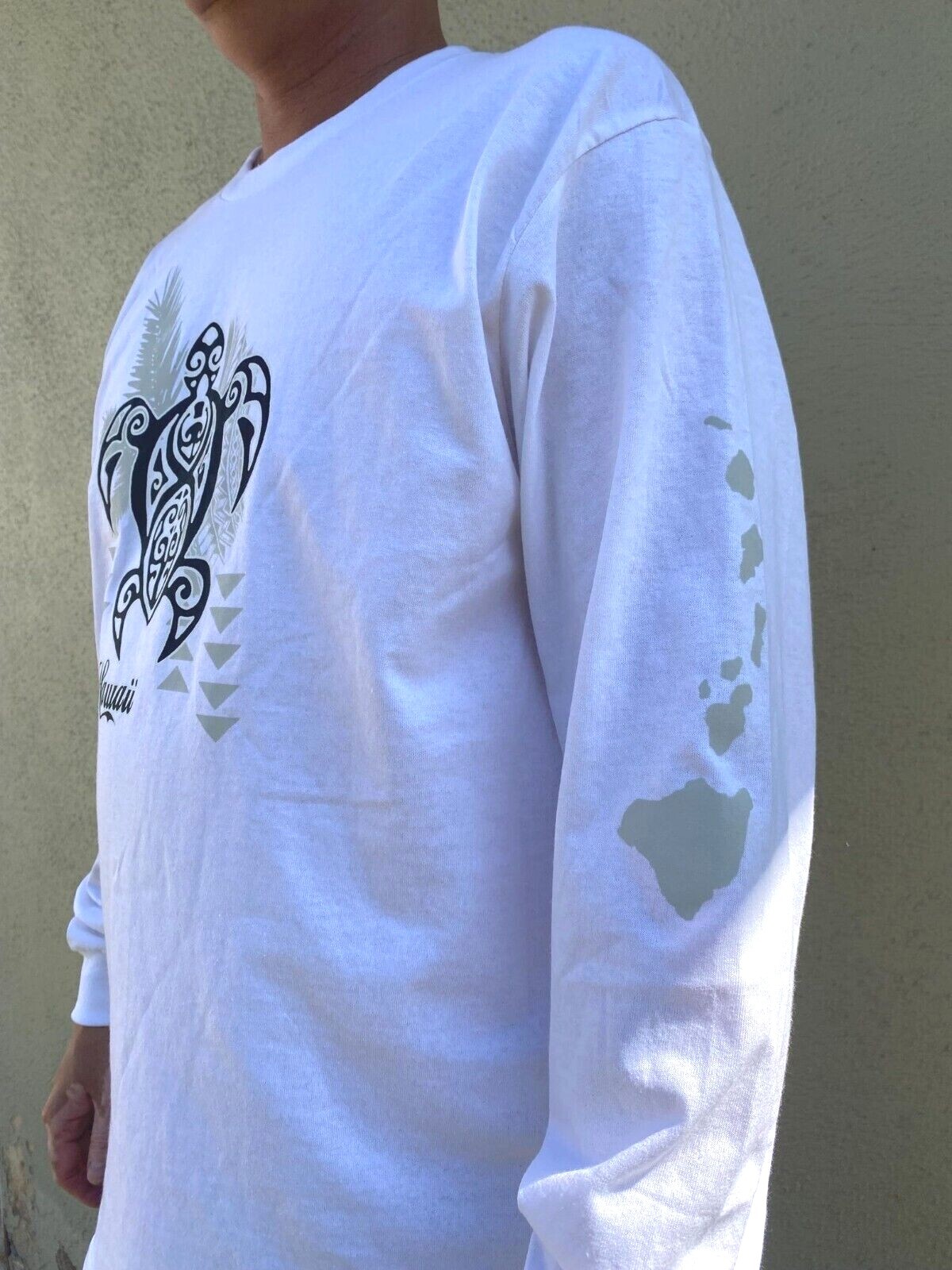 Hawaiian Design Men Women Long Sleeve T-Shirt Surfing Fishing Turtle Honu Island