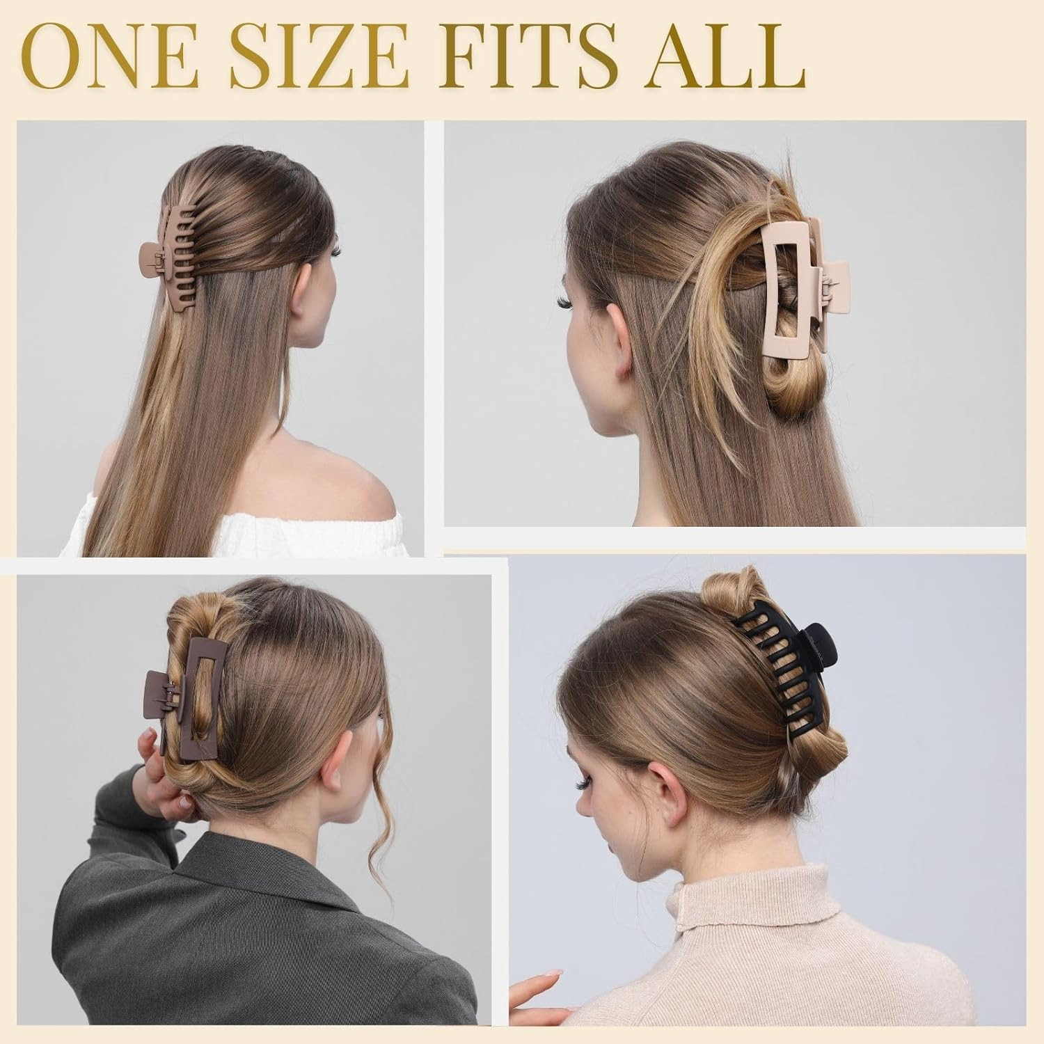 Hair Clips for Women 4.3 Inch Large Hair Claw Clips for Women Thin Thick Curly H