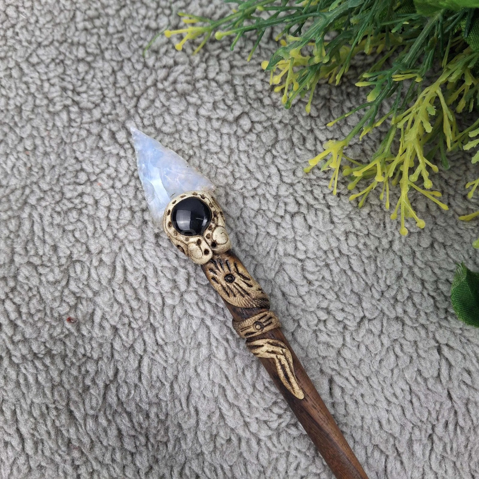Opalite Arrowhead Hair Stick: Carved Crystal Healing Stone wholesale lot
