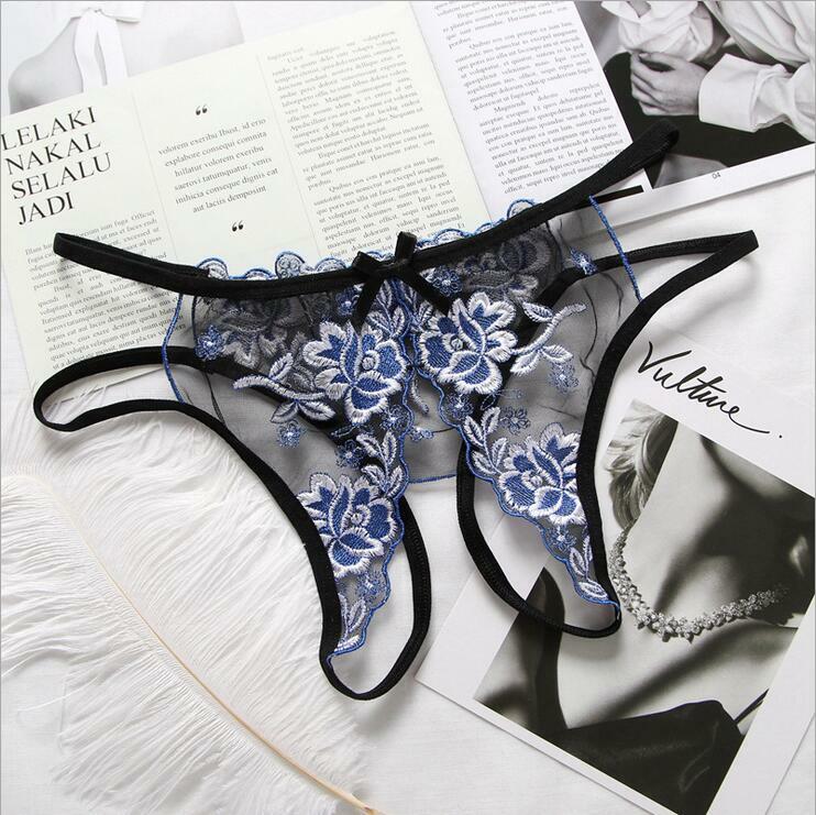 G String Thongs for Women Lace Briefs Panties Sexy Crothless T-Back Underwear