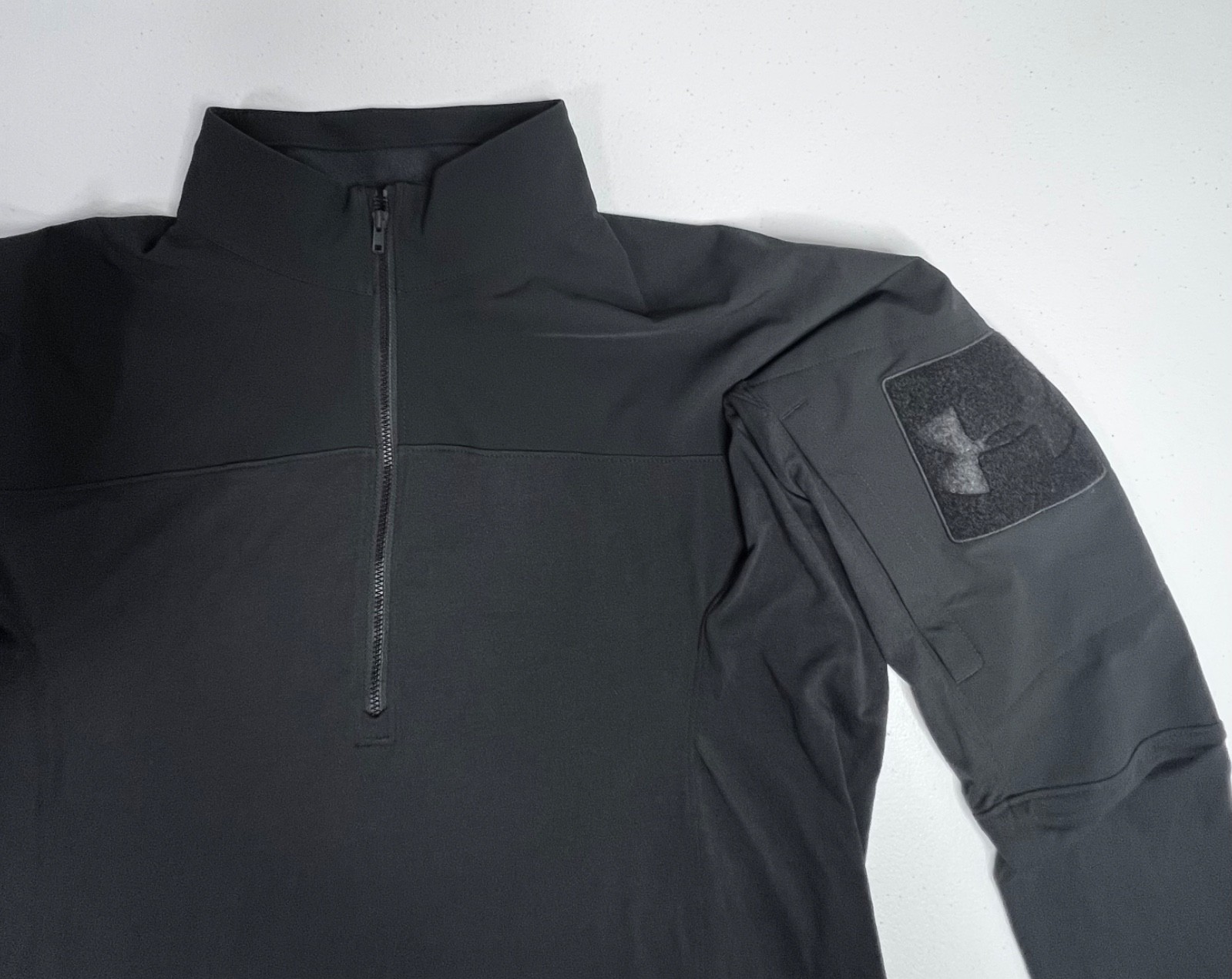 Under Armour Mens L Tactical Combat Shirt 1/4 Zip Long Sleeve Black 279639 NWOT