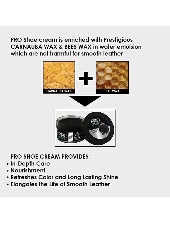 PRO SHOE CREAM SHOE POLISH, leather shoe polish, 50ml, shoe cream, bees Wax