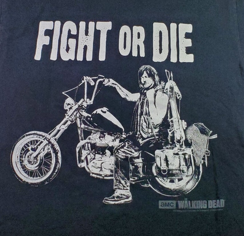 The Walking Dead Fight Or Die T Shirt Men’s Sz Medium Daryl Dixon Motorcycle