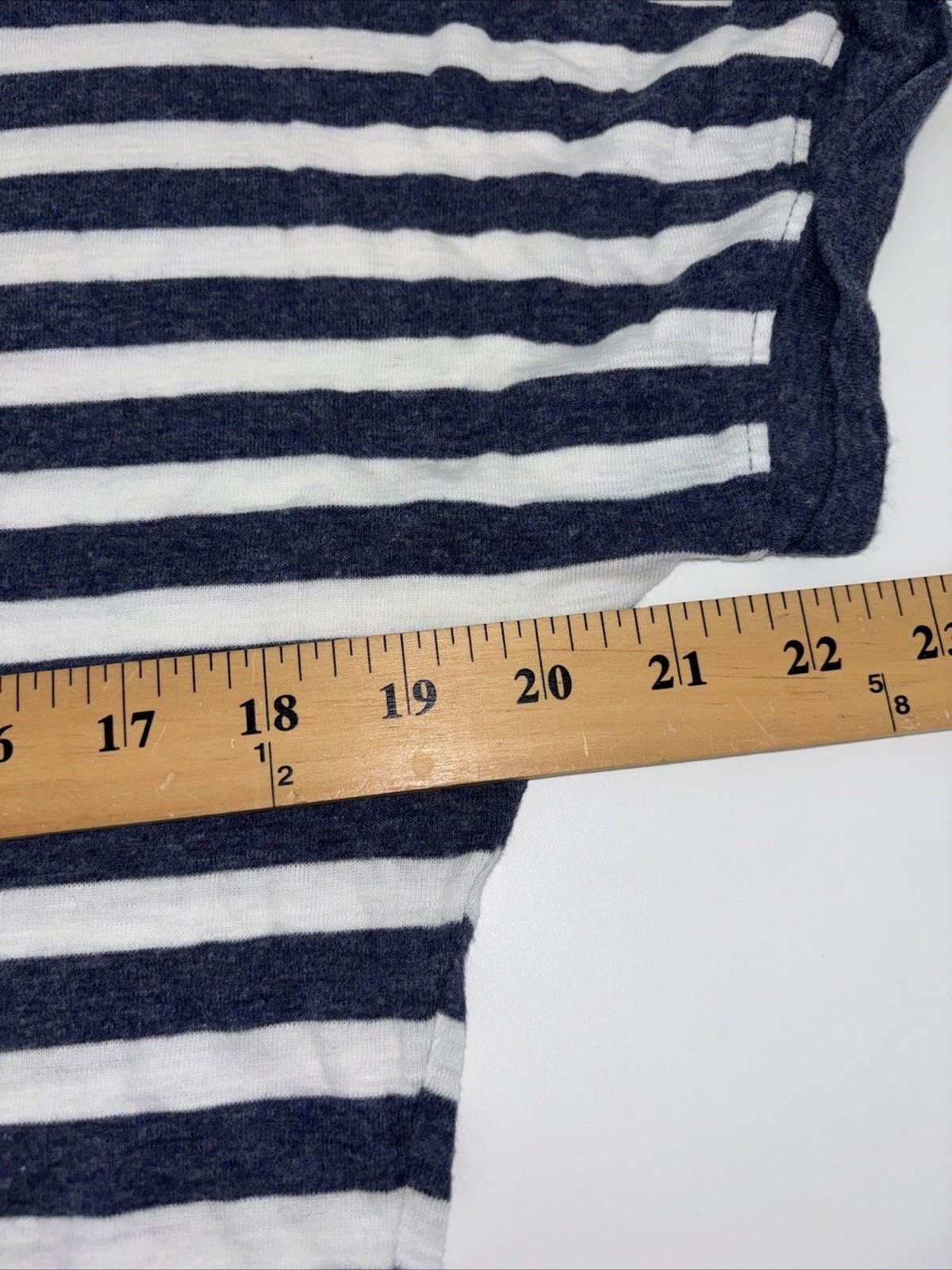 Antibes Blank Women’s Blue White Stripe Top Blouse Shirt Cozy Size Small