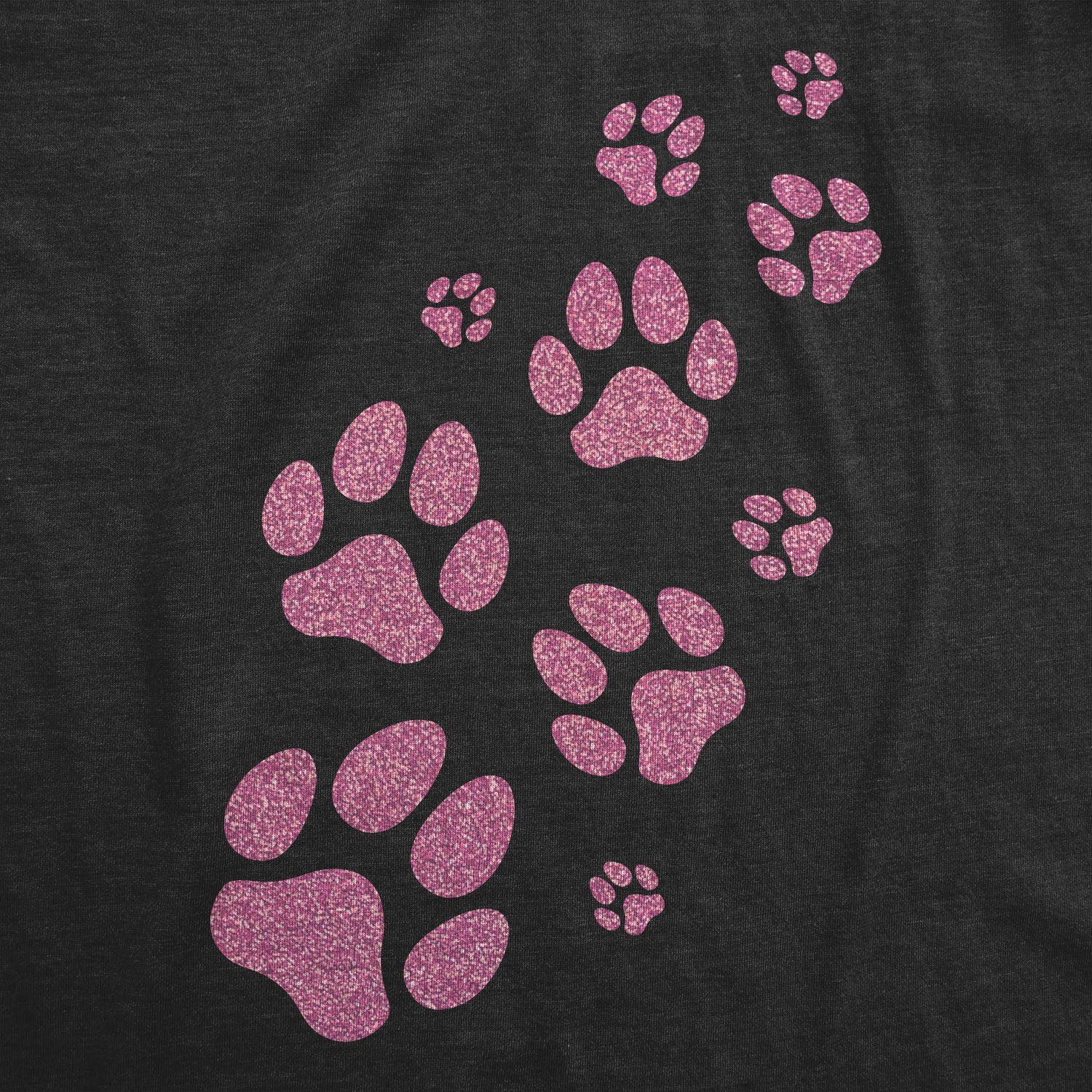 Womens Glitter Dog Paw Prints T Shirt Funny Cute Pet Puppy Lover Graphic Novelty