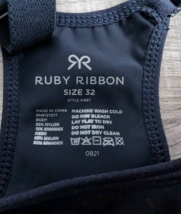 Ruby Ribbon Limited Edition Starlight Sport Bra Demiette Size 32 Navy Stars