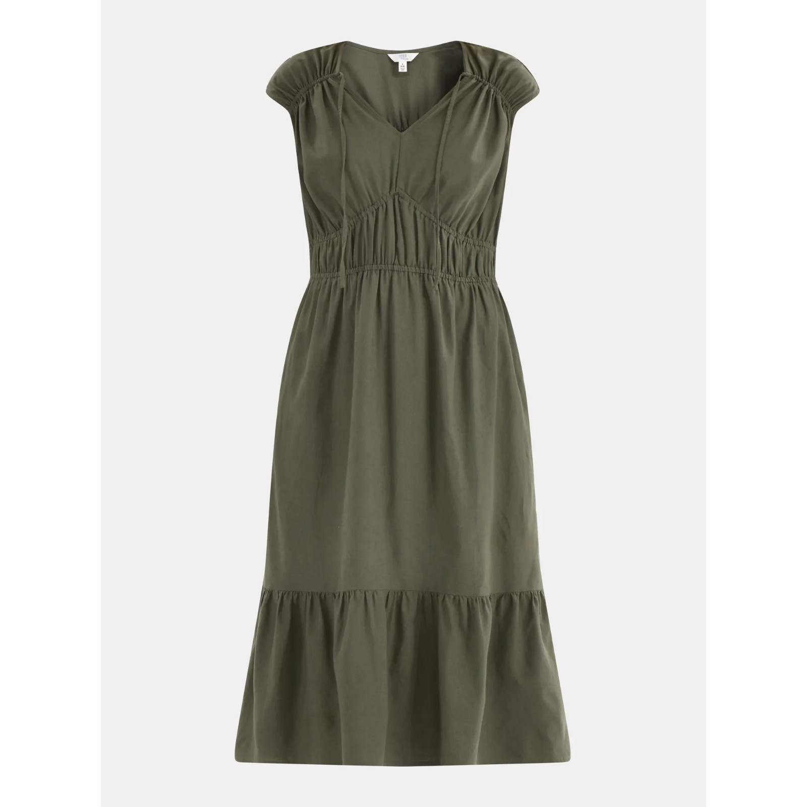 Time and Tru Women Green Midi Fit Flare Sleeveless dress Upick Size Spade New
